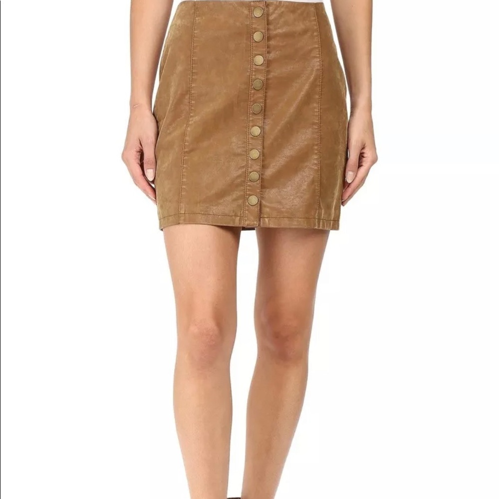 Free people faux leather skirt